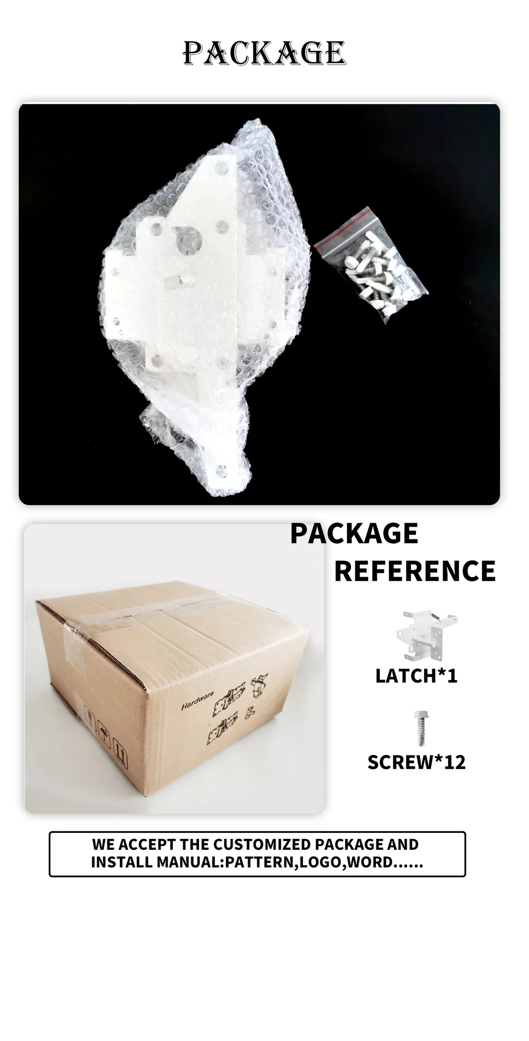 Heavy Duty Fence Self-Locking White Wood Fence Two Way Gate Latches