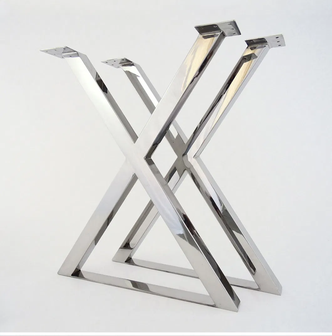 Modern Frame X Shape Square Office Restaurant Stainless Steel Table Legs