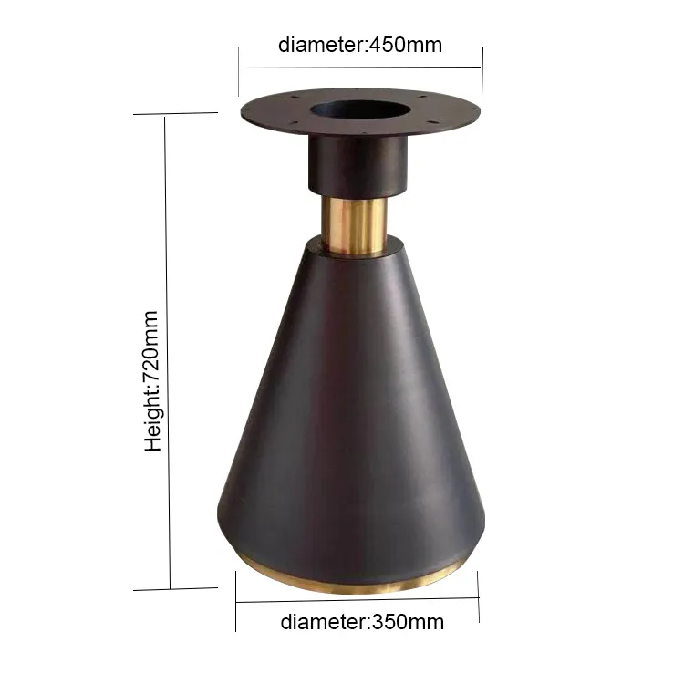 Luxury Custom Top Simple Gold Legs Cafe Metal Dining Table Base