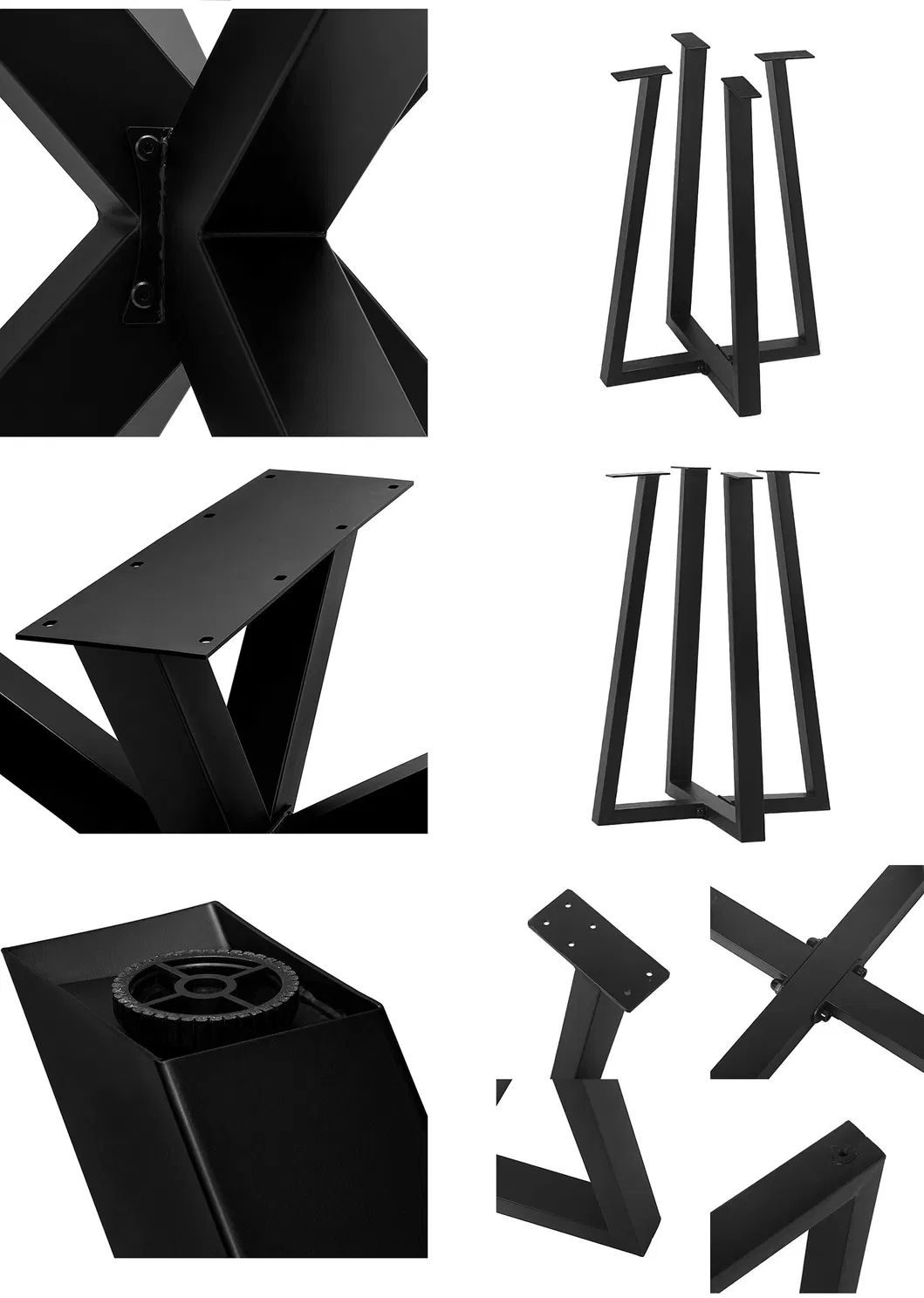 Cross Frame Round Pedestal Coffee Industrial Restaurant Dining Metal Table Frame