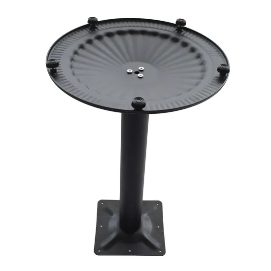 Black Round Shape Iron Metal Table Base with Leveling Legs for Cafe
