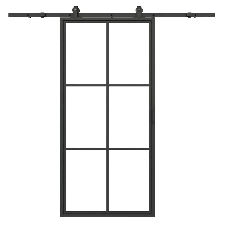Hot Sale Steel Framed Glass Doors with Barn Door Kits