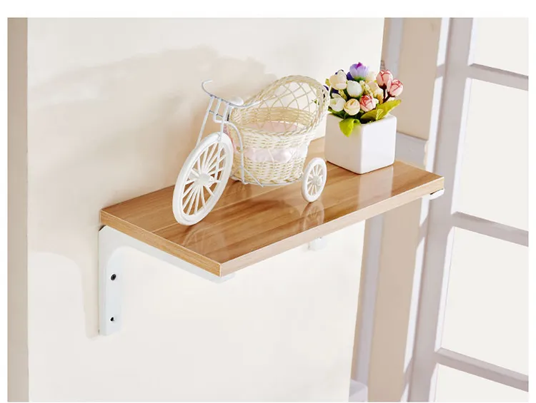 Bright White Finish Floating Shelf Bracket Stainless Steel Brackets