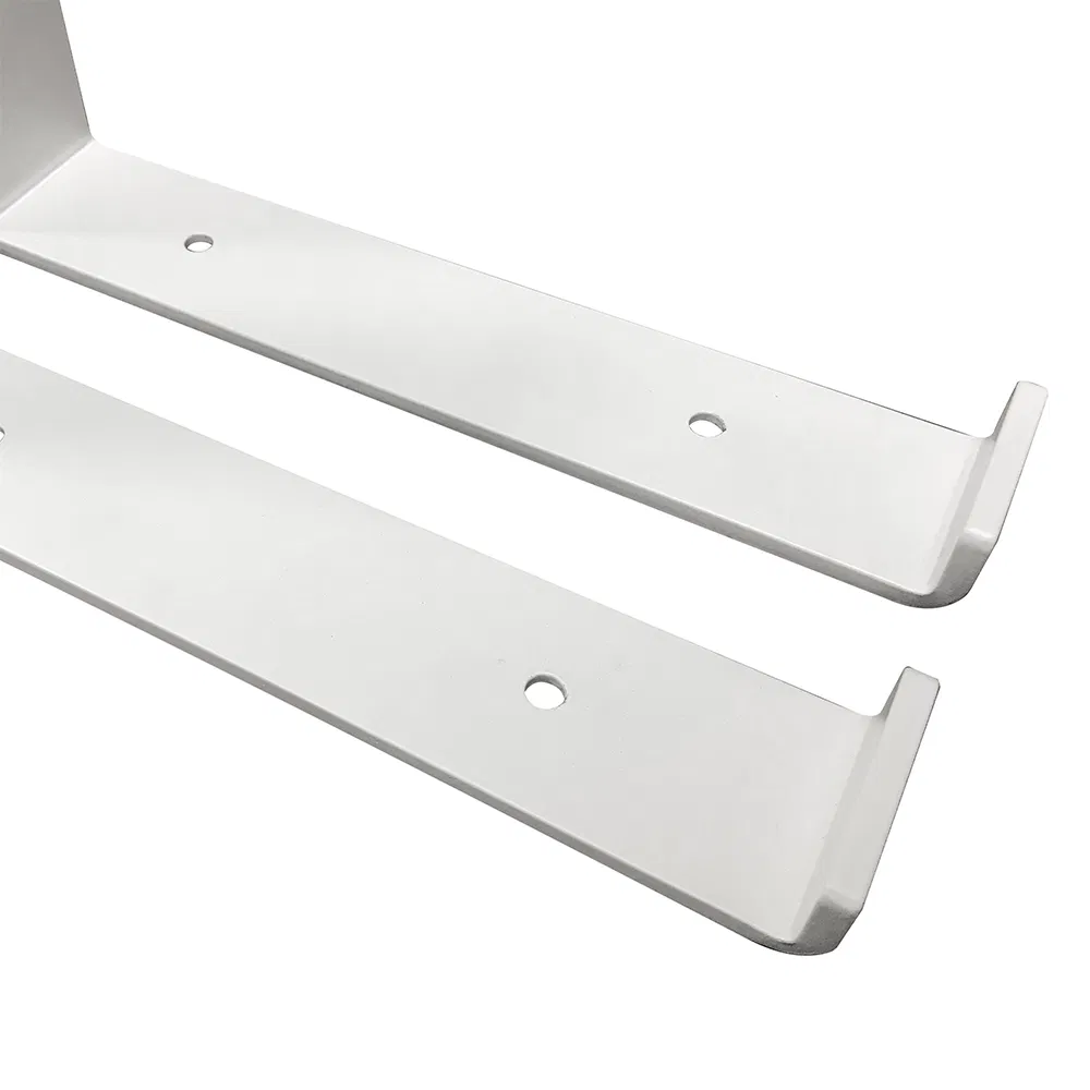 Bright White Finish Floating Shelf Bracket Stainless Steel Brackets