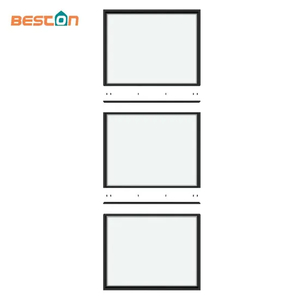 Metal Framed Glass Barn Doors with Track Customized, Interior Sliding Glass Doors