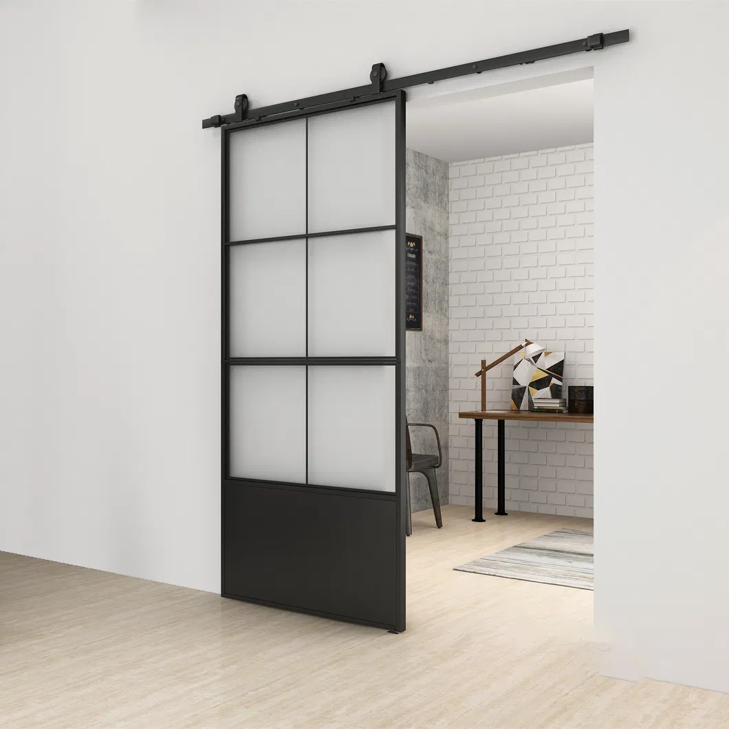 Interior Knocked-Down Sliding Steel Frame Glass Door Metal Sliding Door System