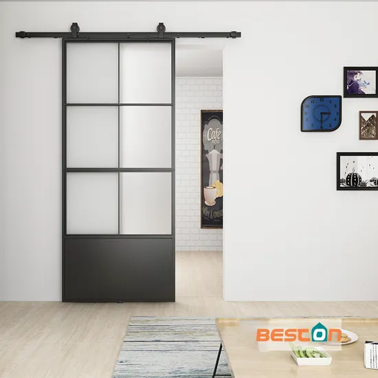 Interior Knocked-Down Sliding Steel Frame Glass Door Metal Sliding Door System