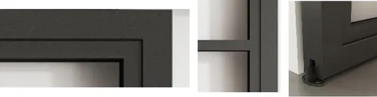 3 Lites Customized Black Steel Frame Glass Barn Door Leaf