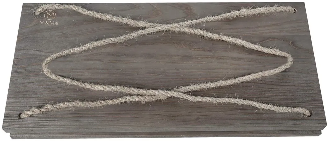 Brown Shelf Rope Wall Wood Floating 4 Hooks Rustic Hanging Shelf Brackets