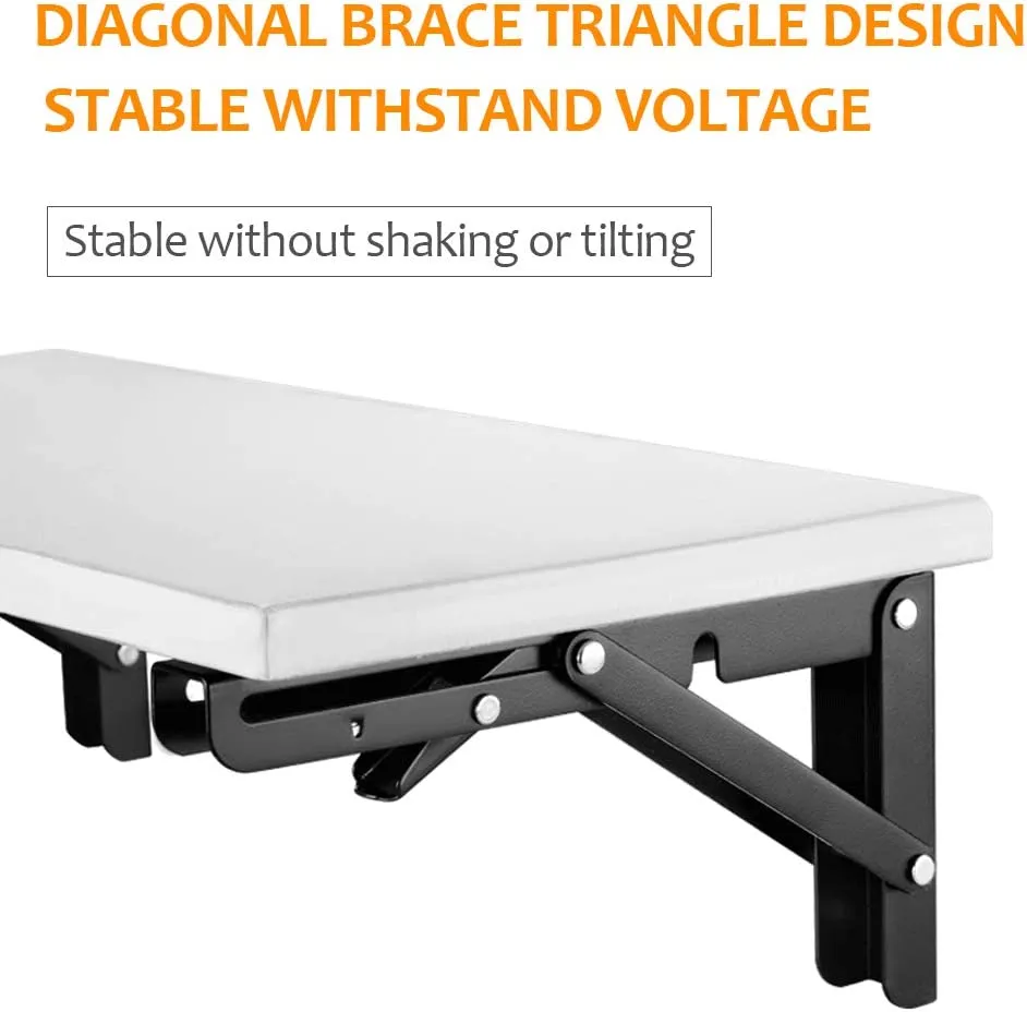 Metal Triangle Table Bench 14/16 Inch Shelf Brackets Stainless Folding Bracket