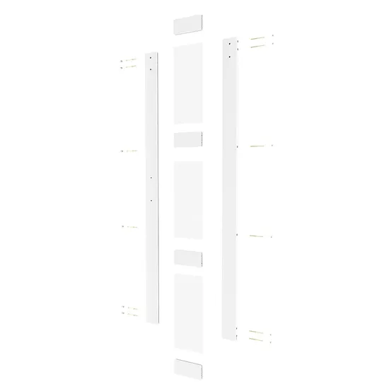 3 Lites White PVC Barn Door with Frosted Glass Panels