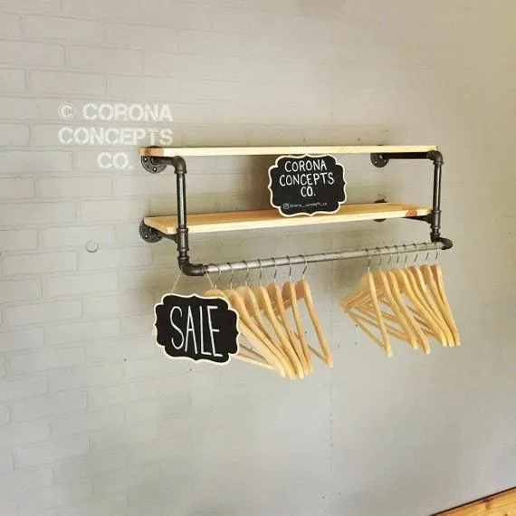Solid Iron Gold Bronze Pipe Shelving Hangers and Brackets