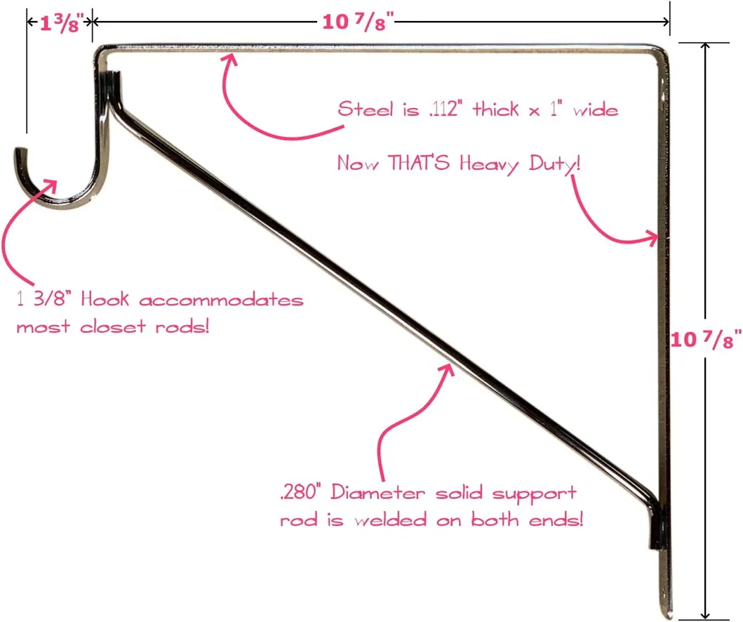 Closet Shelf Bracket &amp; Rod Brackets Black Closet Pole Shelves Brackets