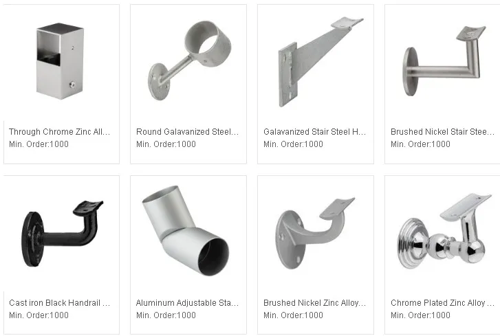 Exterior Antique Wrought Iron Sturdy Wall Mount Stainless Steel Round Handrail Brackets