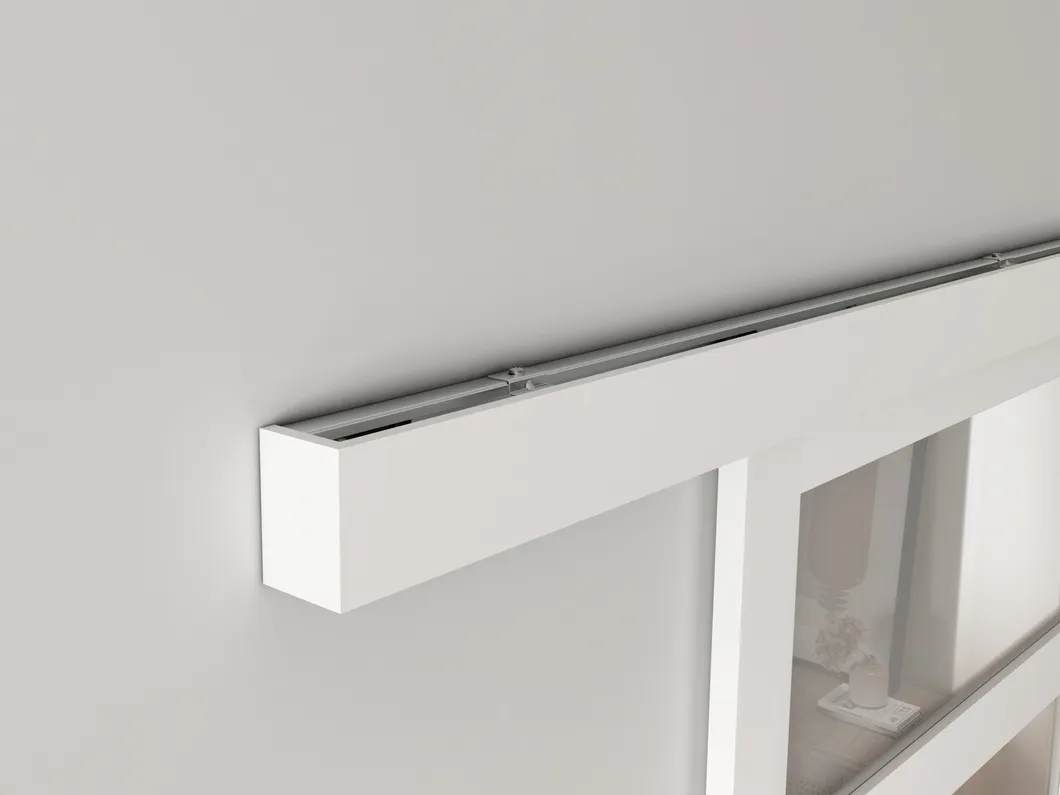 6-Lite Plastic Sliding Barn Door with Handle and Hardware Kit