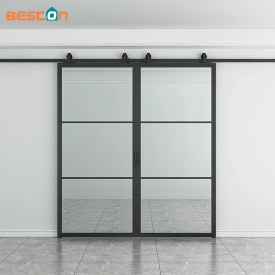 French Door Sliding Double Glass Barn Door Frame