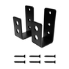 Door Barricade Brackets Black Steel U Security Door Lock Brackets with Screw