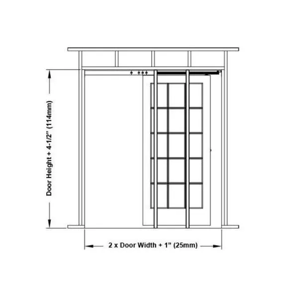 Customizable Design Steel White Pocket Sliding Barn Door Hardware