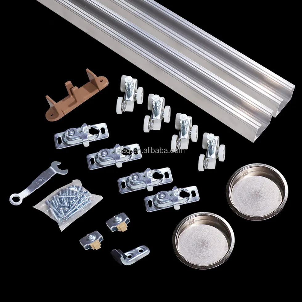 Industry Bi-Fold Pocket Door Aluminum Barn Door Hardware Kit