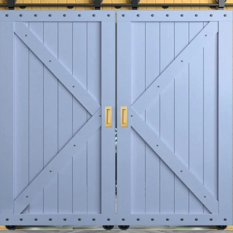 Hardware Pocket Closet Door Brushed Gold Stainless Steel Rectangular Door Handle