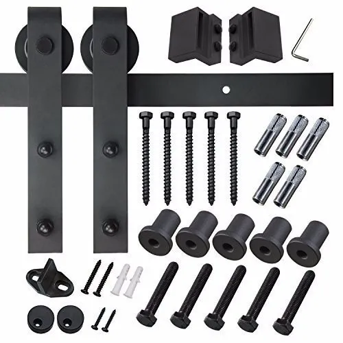 Carbon Steel Rustic Sliding Barn Door Hardware Kits for Interior