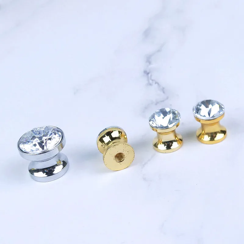 Plane Fillister Head Cupboard Door Handles with Crystals Knobs Glass Cabinet Handles