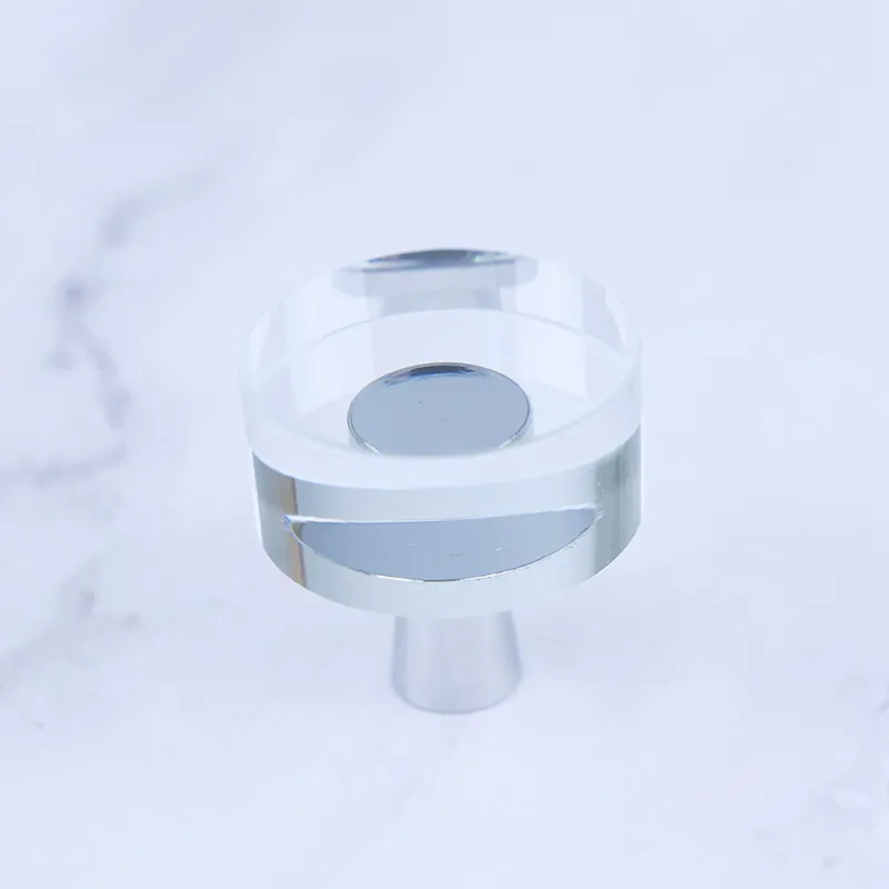 Natural Crystal Irregular Handle Sliced Shape Crystal Glass Door Lever Pull Handles
