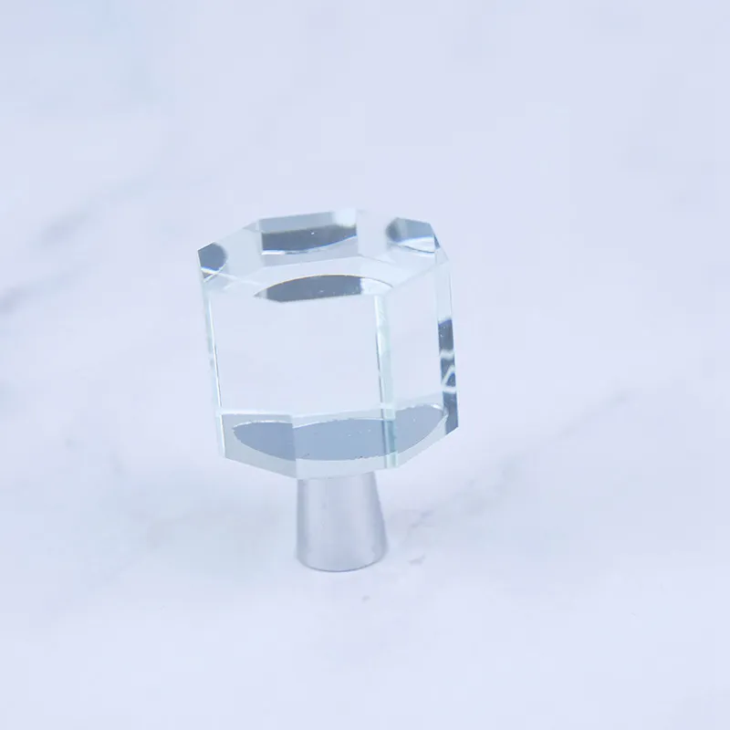 Natural Crystal Irregular Handle Sliced Shape Crystal Glass Door Lever Pull Handles