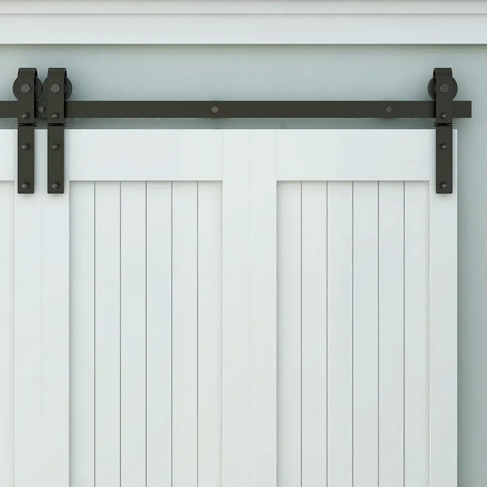 Saves Space Bi-Folding Sliding Barn Door Hardware Closet Rail Roller Accessory
