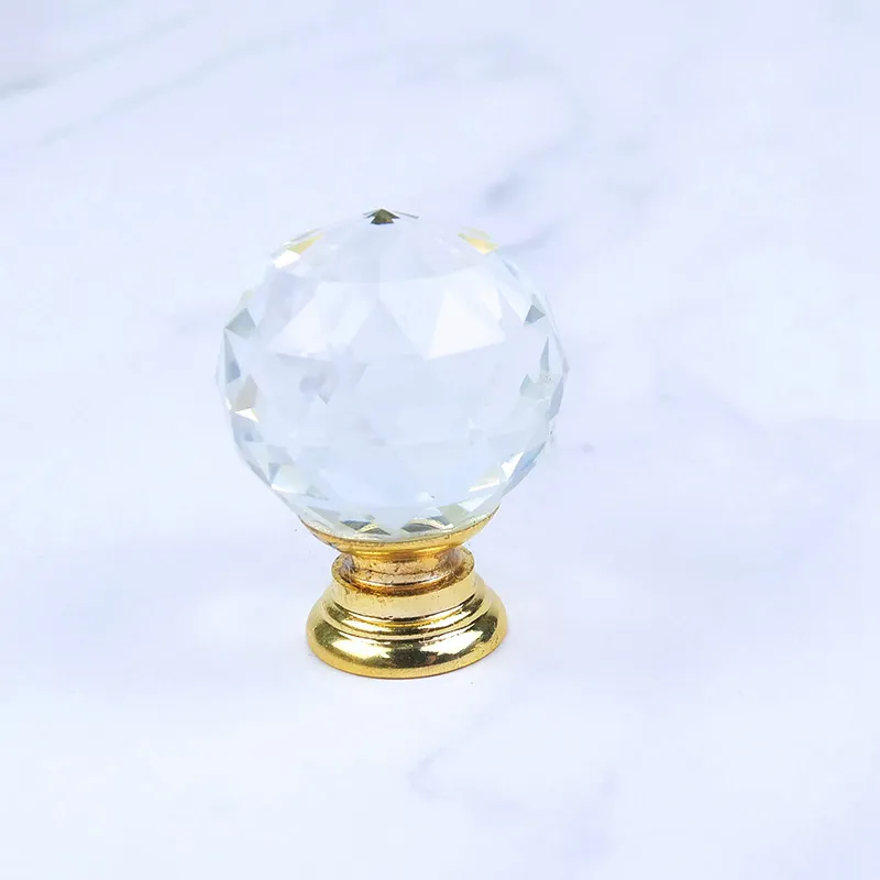 Plane Fillister Head Cupboard Door Handles with Crystals Knobs Glass Cabinet Handles