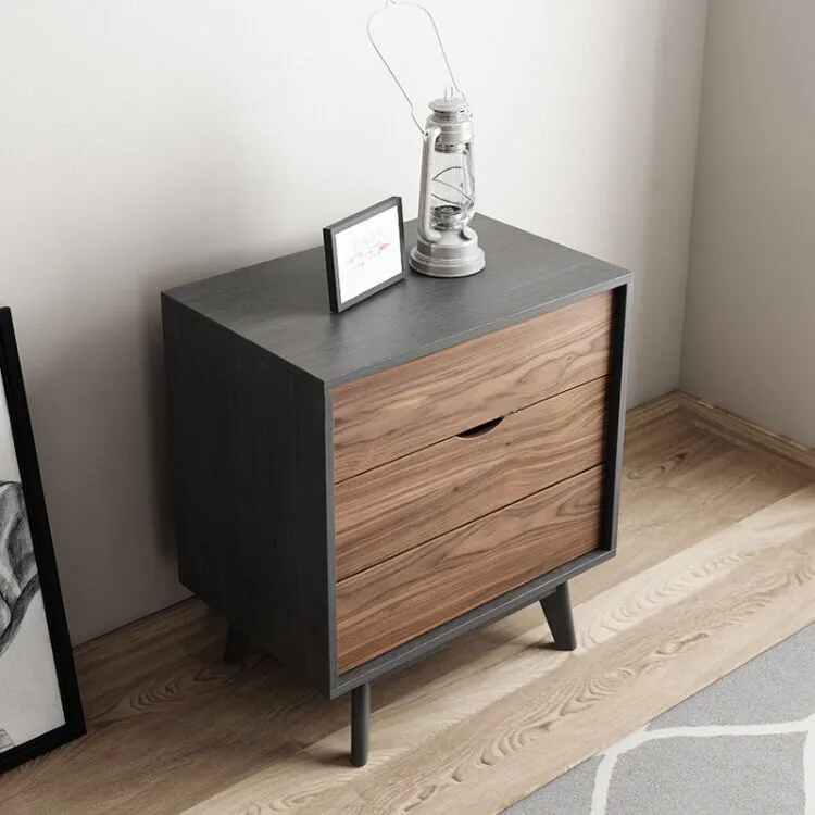 Storage Drawer Solid Wood Legs Bedside Table Luxury Nightstand Side Table