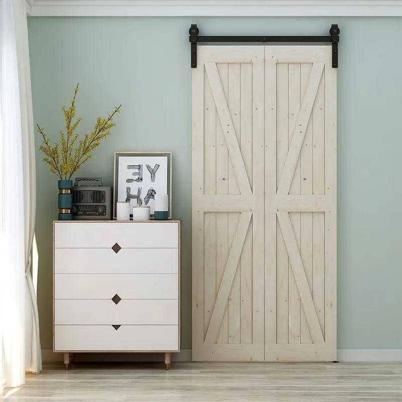 Single Bi Fold Sliding Barn Door Hardware Kit