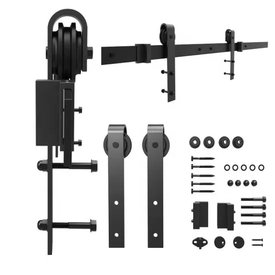 Cabinet Rolling Industrial Quiet Bypass Iron Sliding Barn Door Hardware Kit