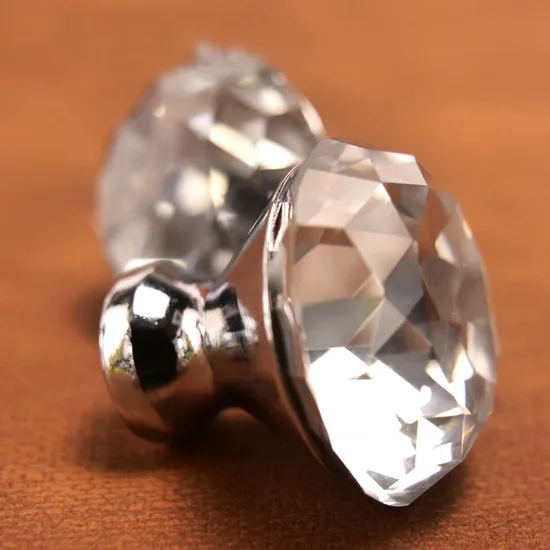 Furniture Hardware Cupboard Kitchen Drawer Glass Handle Cabinet Pulls Crystal Door Knob