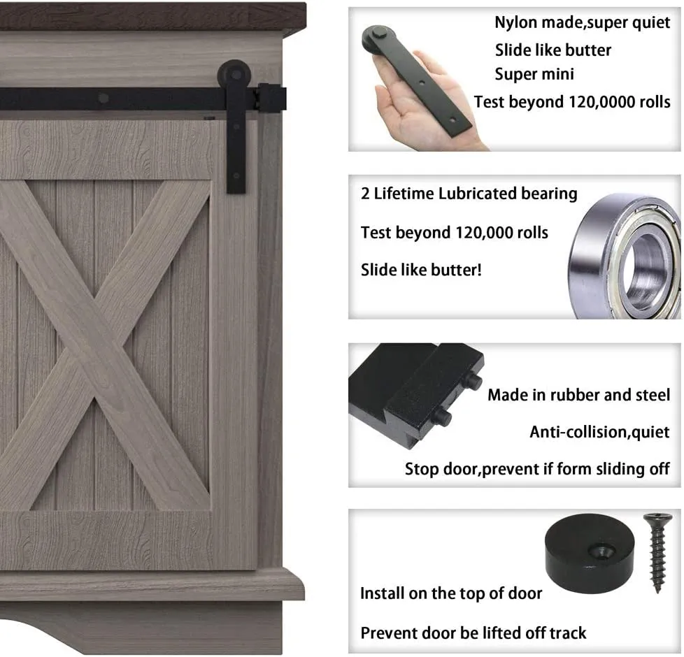 Steel Sliding Wholesale Barn Door Hardware System Concealed Sliding Door Hardware