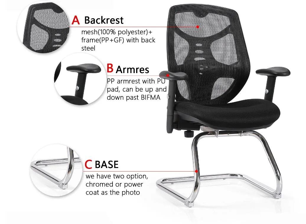 High-Tech Mesh Swivel Office Chair Black Fabric Office Chair