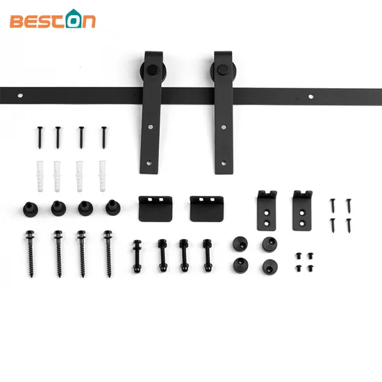 Carbon Steel 2 Meter Sliding Barn Doors Strap Style Sliding Door Hardware