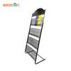 Supermarket Brochure Wire Book Magazine Rack Black Journal Magazine Display Stand