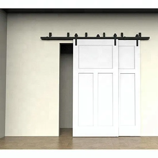 Double Wood Doors Kit Sliding Steel Track Bypass Door Hardware