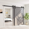 10FT Heavy Duty Single Track Bypass Big Spoke Wheel Sliding Barn Door Hardware
