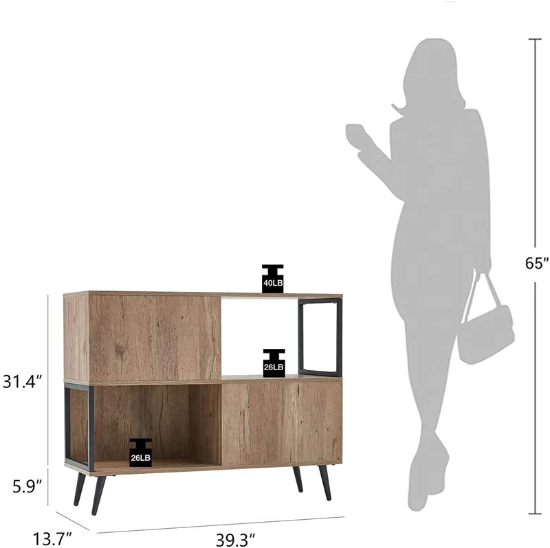 Entrance Living Room Double-Layer Storage Cabinet with Cabinet Doors
