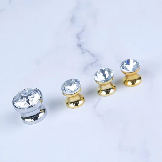 Crystal Small Diamond Drawer Handles Zinc Aluminum Knobs Crystal Glass Cabinet Handles