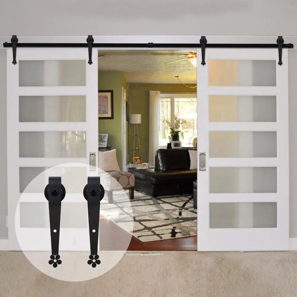 Barn Door Hardware 7FT/7.5FT/9FT Sliding Barn Door Plum Flow Shaped Track Roller