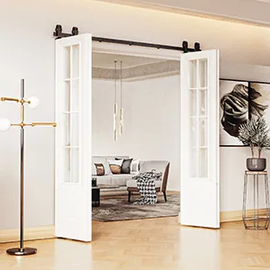 52&prime;&prime; 65&prime;&prime; 76&prime;&prime; 84&prime;&prime; Bi-Folding Barn Door Hardware Kit for 4 Doors