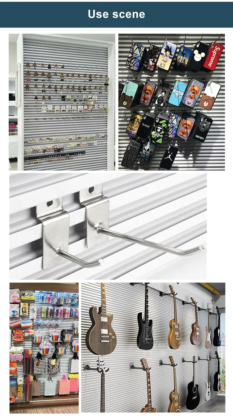 Aluminum Metal Slatwall Panels Single Side Display Board Hanging