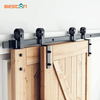 Modern Black Color Bypass Sliding Barn Door Hardware Kit for Double Door