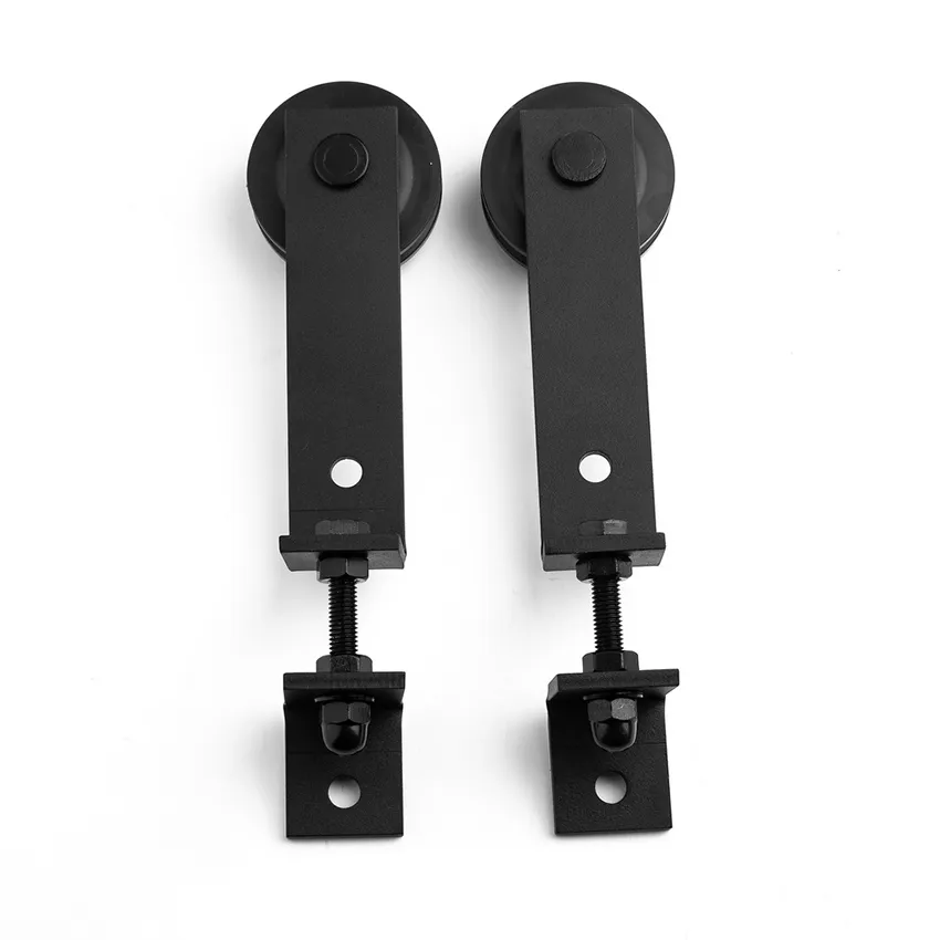 6000 Series 6 FT. Black Diamond Style Rollers Barn Door Hardware Kit