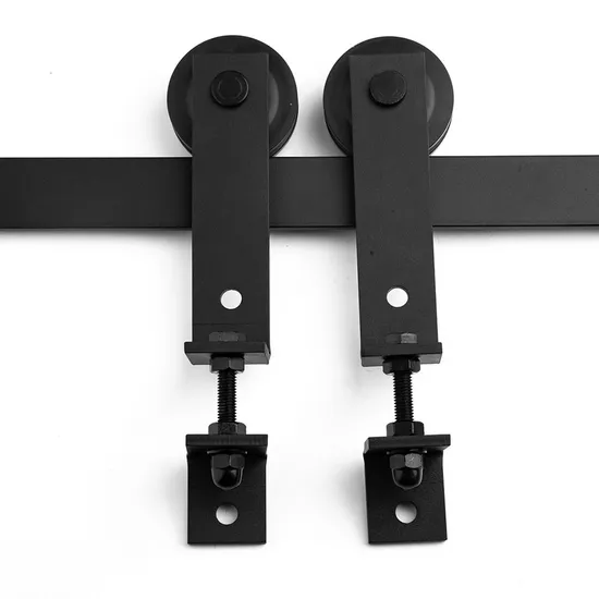6000 Series 6 FT. Black Diamond Style Rollers Barn Door Hardware Kit