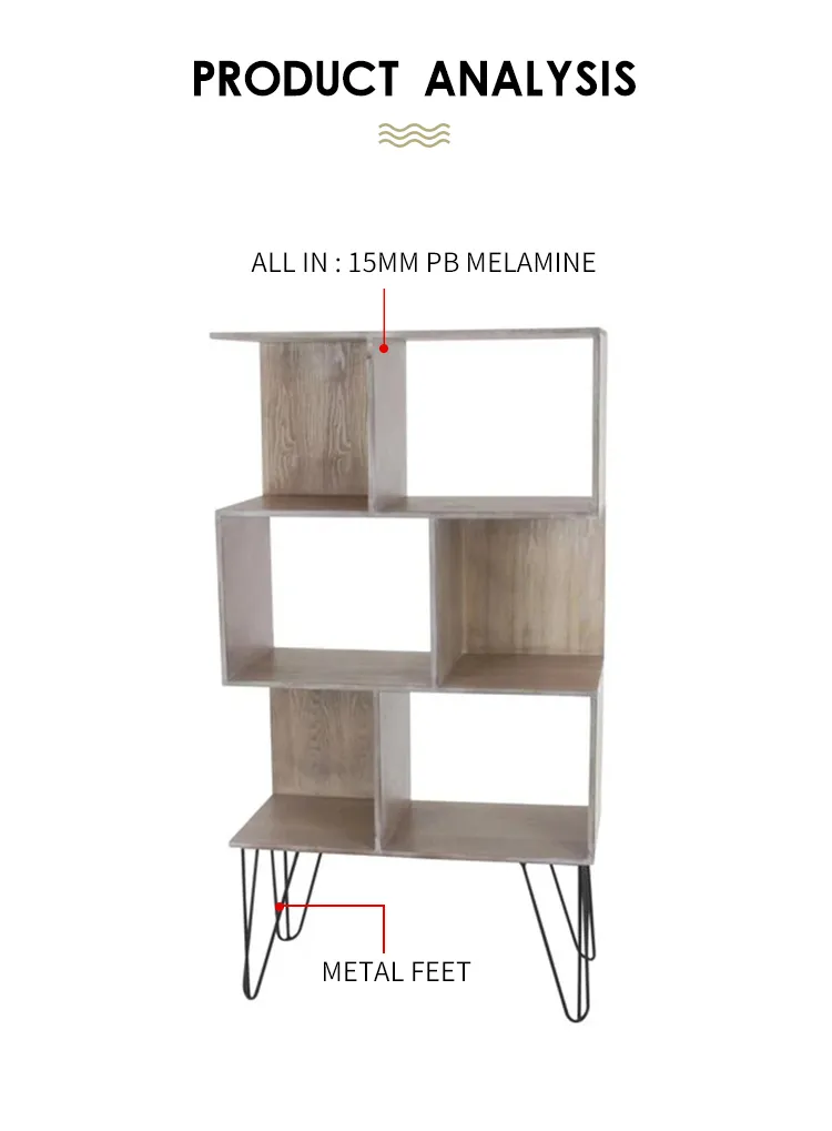 Living Room Furniture with Metal Iron Feet Storage Shelves Side Tables