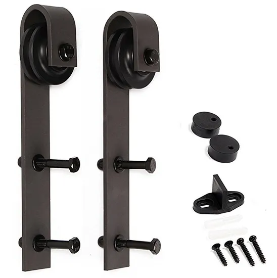 Solid Cast Steel Bending Design Wooden Barn Door Top Rollers Kits